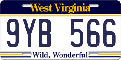 WV license plate 9YB566