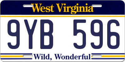 WV license plate 9YB596