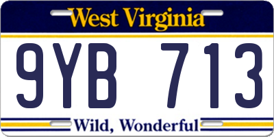 WV license plate 9YB713