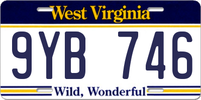 WV license plate 9YB746