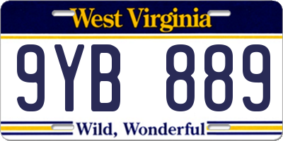 WV license plate 9YB889