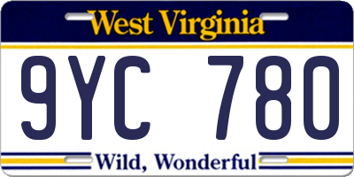 WV license plate 9YC780