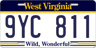 WV license plate 9YC811