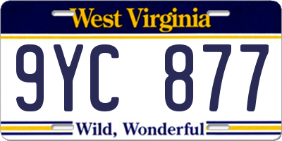 WV license plate 9YC877