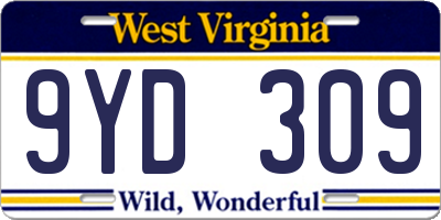 WV license plate 9YD309