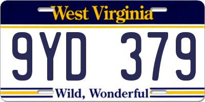 WV license plate 9YD379