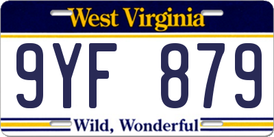 WV license plate 9YF879