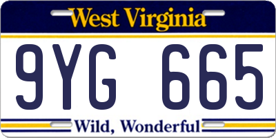 WV license plate 9YG665