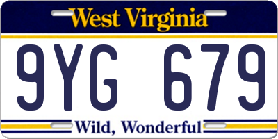 WV license plate 9YG679