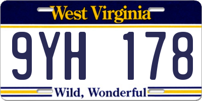 WV license plate 9YH178