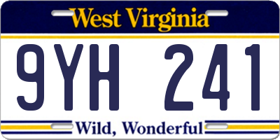 WV license plate 9YH241