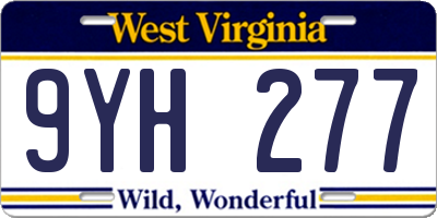 WV license plate 9YH277