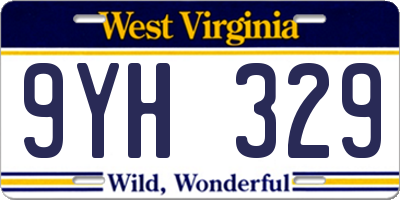 WV license plate 9YH329