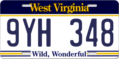 WV license plate 9YH348