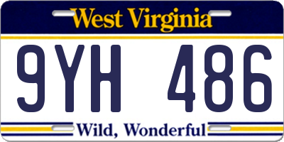 WV license plate 9YH486