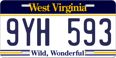 WV license plate 9YH593