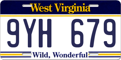 WV license plate 9YH679