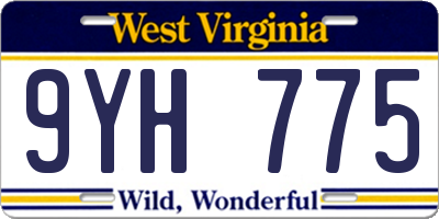 WV license plate 9YH775