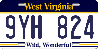 WV license plate 9YH824