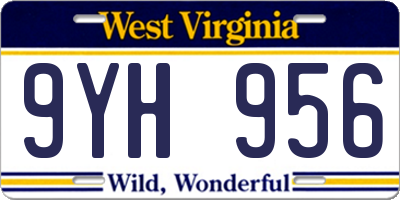 WV license plate 9YH956