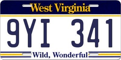 WV license plate 9YI341