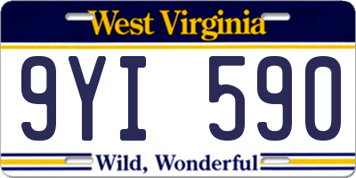 WV license plate 9YI590