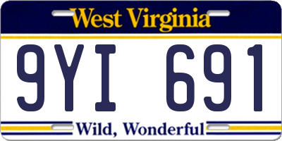 WV license plate 9YI691