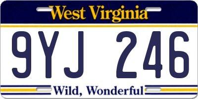 WV license plate 9YJ246