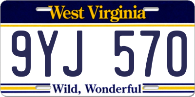 WV license plate 9YJ570