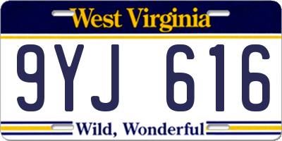 WV license plate 9YJ616