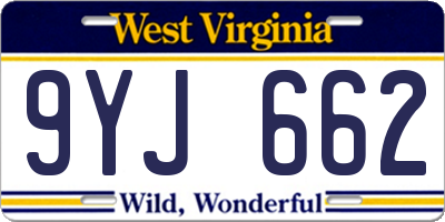 WV license plate 9YJ662