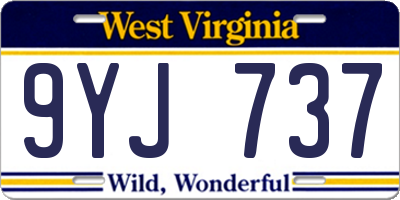 WV license plate 9YJ737