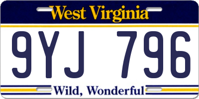 WV license plate 9YJ796