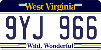 WV license plate 9YJ966