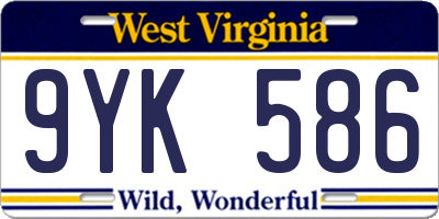 WV license plate 9YK586