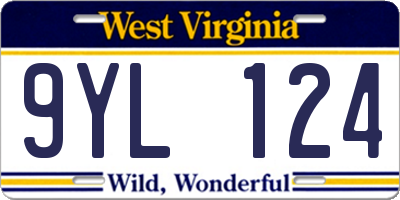 WV license plate 9YL124
