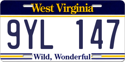 WV license plate 9YL147