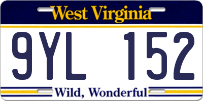 WV license plate 9YL152