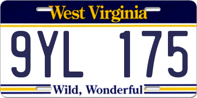 WV license plate 9YL175