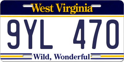 WV license plate 9YL470