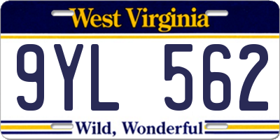 WV license plate 9YL562