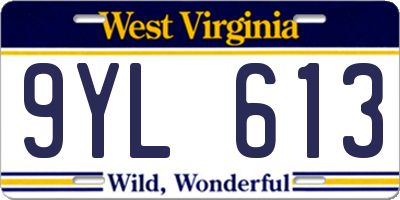 WV license plate 9YL613