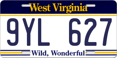 WV license plate 9YL627