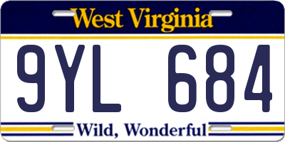 WV license plate 9YL684