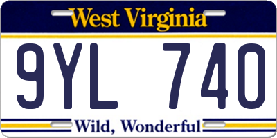 WV license plate 9YL740