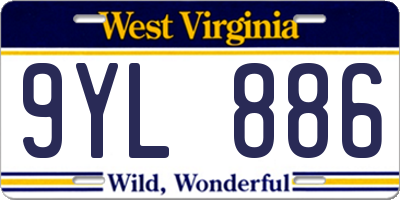 WV license plate 9YL886