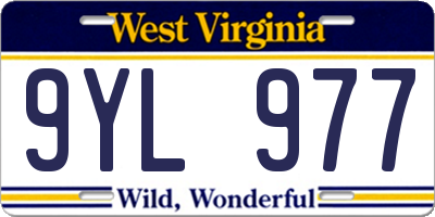 WV license plate 9YL977