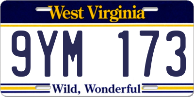 WV license plate 9YM173