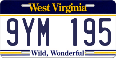 WV license plate 9YM195