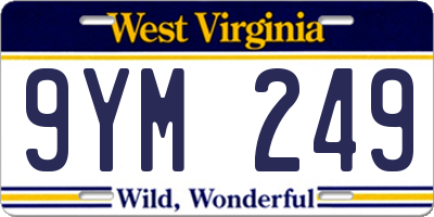 WV license plate 9YM249